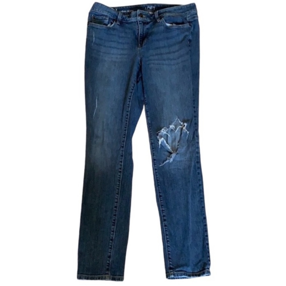 Ann Taylor Loft Distressed Light Wash Modern Skinny Jeans Women’s Size 12